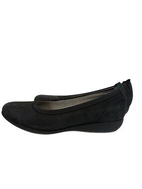 Dansko Kristen Milled Nubuck Flats Womens Size EU 41 Black Slip On Ballet Shoes